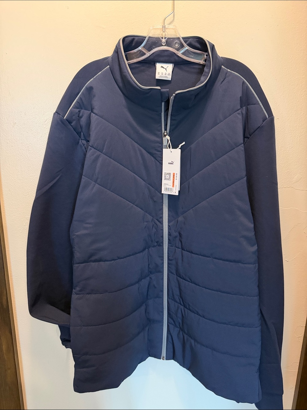 Puma Mens Navy Puffer Jacket with Contrast Zipper Sz 3xl P829SS